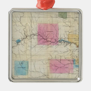 Ornamento De Metal Mapa do Kansas Oriental