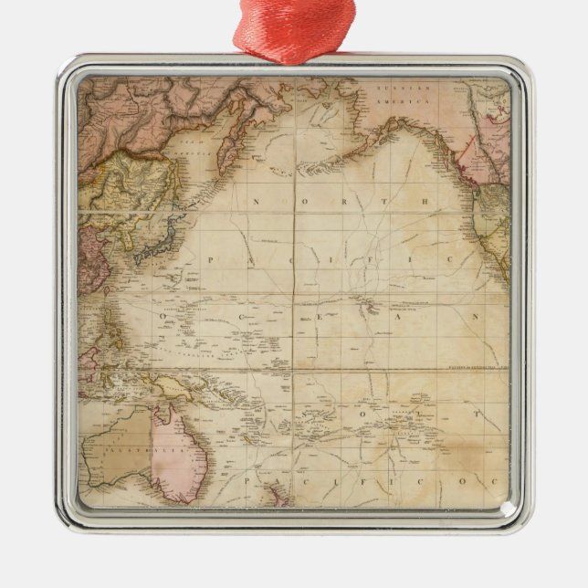 Ornamento De Metal Mapa do mundo (Frente)