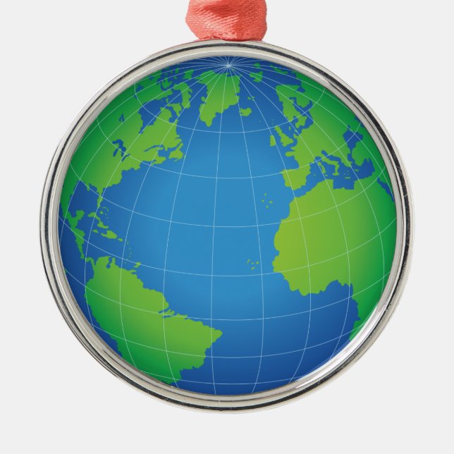 Ornamento De Metal Mapa do Mundo (Frente)