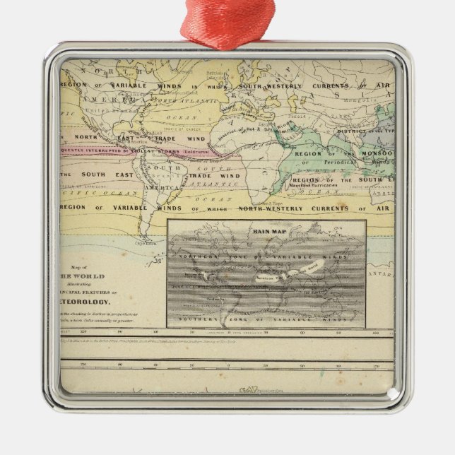 Ornamento De Metal Mapa do mundo (Frente)