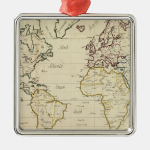Ornamento De Metal Mapa do mundo