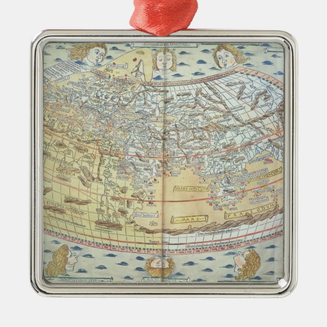 Ornamento De Metal Mapa do mundo 2 (Frente)