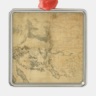 Ornamento De Metal Mapa do território dos Estados Unidos