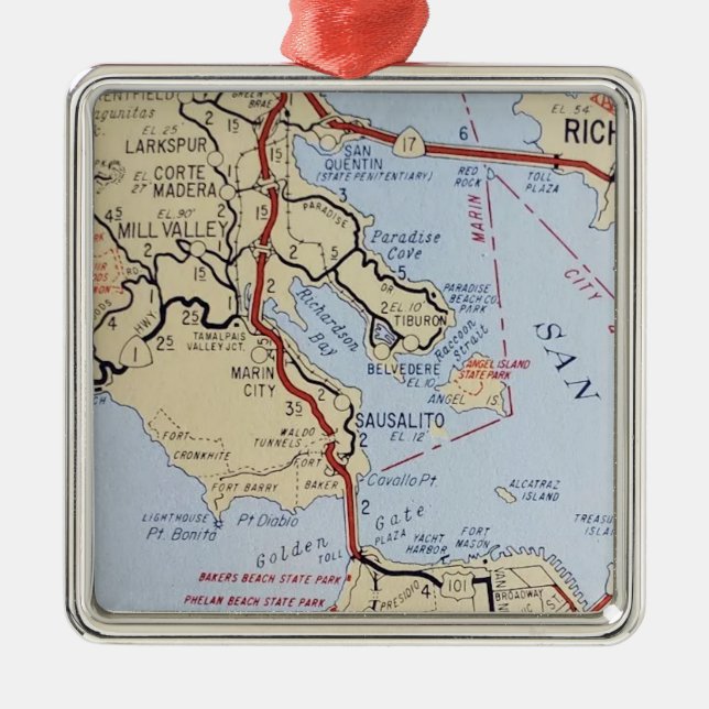 Ornamento De Metal Mapa do Vale do Molho (Frente)