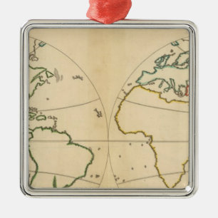 Ornamento De Metal Mapa do Worlp com 5 Zonas