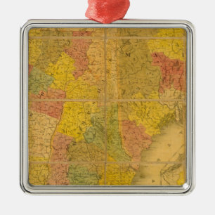 Ornamento De Metal Mapa dos Estados da Nova Inglaterra