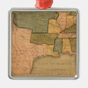 Ornamento De Metal Mapa dos Estados Unidos com George Washington