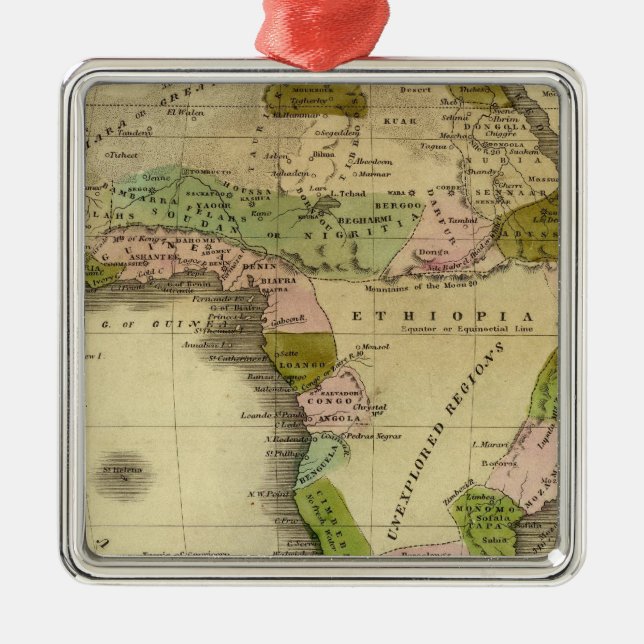 Ornamento De Metal Mapa dos Olney da África (Frente)