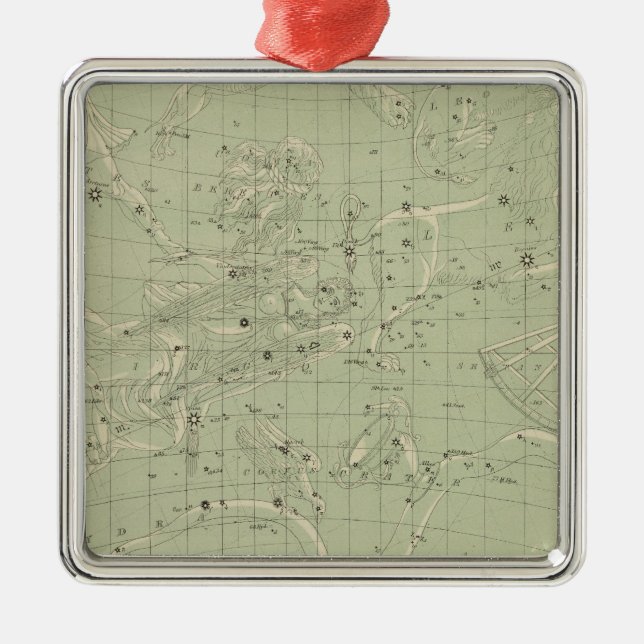 Ornamento De Metal Mapa em estrela (Frente)