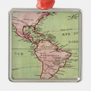Ornamento De Metal Mapa físico dos Americas