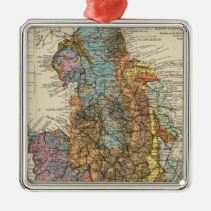 Ornamento De Metal Mapa Geological Inglaterra, Wales