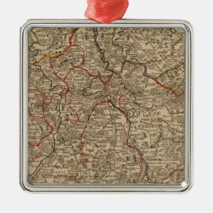Ornamento De Metal Mapa gravado de France