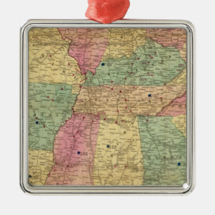 Ornamento De Metal Mapa Histórico e Militar dos EUA
