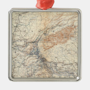 Ornamento De Metal Mapa militar, WT Sherman