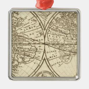 Ornamento De Metal Mapa Mundial 4