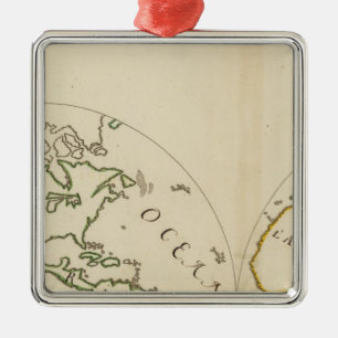 Ornamento De Metal Mapa mundial em 4 partes