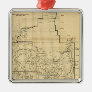 Ornamento De Metal Mapa nacional de ParkPanoramic do Grand Canyon