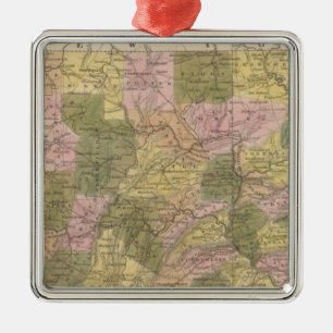 Ornamento De Metal Mapa novo de Pensilvânia