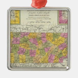 Ornamento De Metal Mapa novo de Tennessee