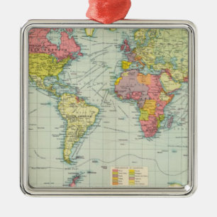 Ornamento De Metal Mapa político mundial