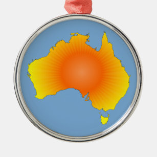 Ornamento De Metal Mapa Sunny Austrália