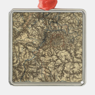 Ornamento De Metal Mapa V que ilustram as operações militares