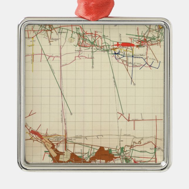 Ornamento De Metal Mapas de mina número de Comstock III (Frente)