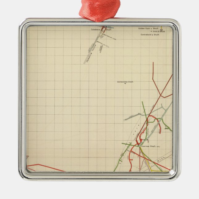 Ornamento De Metal Mapas de mina número de Comstock VII (Frente)