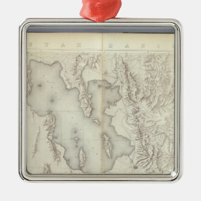 Ornamento De Metal Mapas topográficos compostos IV (Frente)