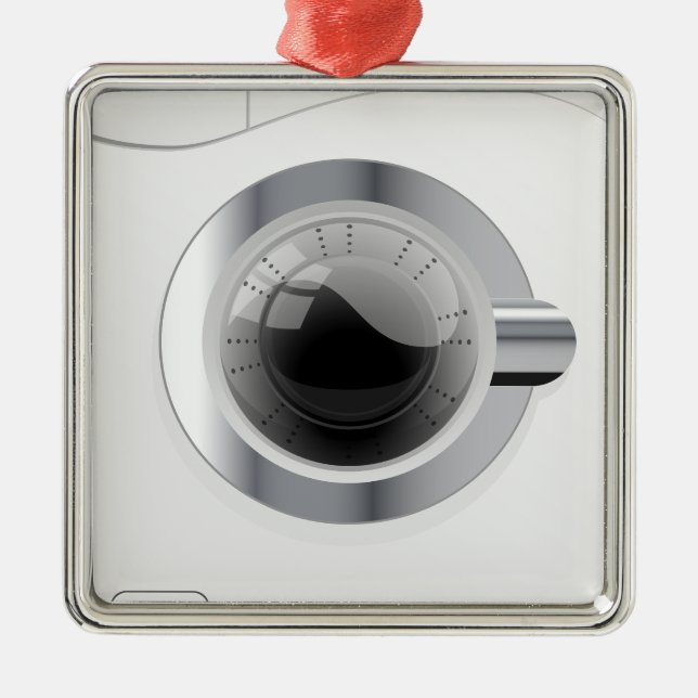 Ornamento De Metal Máquina Branca de Lavagem (Frente)