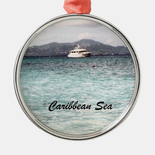 Ornamento De Metal Mar de Caribe (Frente)