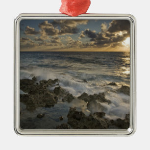 Ornamento De Metal Mar do Caribe, Ilhas Cayman. Ondas batendo 2