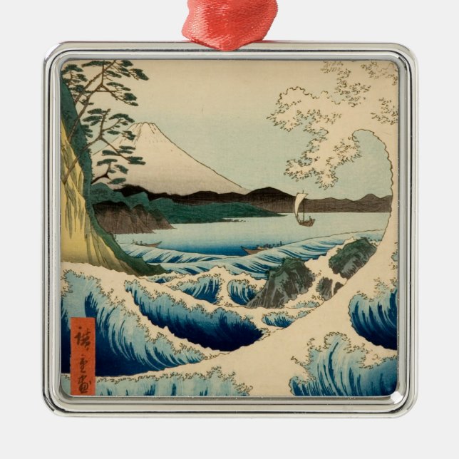 Ornamento De Metal Mar Japonês de Satta Hiroshige Art (Frente)