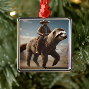 Ornamento De Metal "Maravilhas do Oeste Selvagem: Cowboy Andando um C