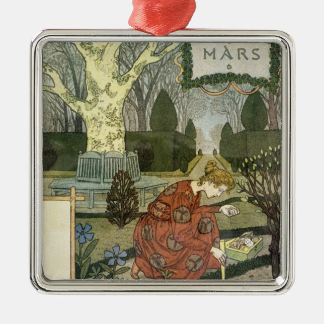 Ornamento De Metal Março (Frente)