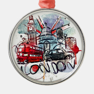 Ornamento De Metal marco do Big ben bus london