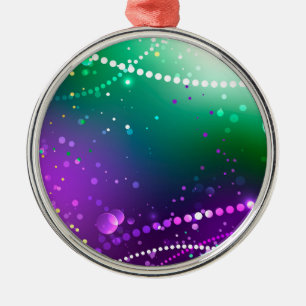Ornamento De Metal Mardi Gras Festivo Purple Background
