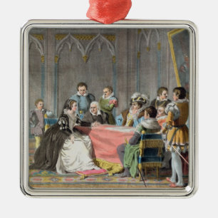 Ornamento De Metal Marguerite de Valois (1553-1615) na frente do S
