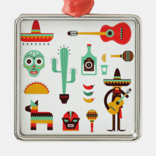 Ornamento De Metal mariachi mexicano