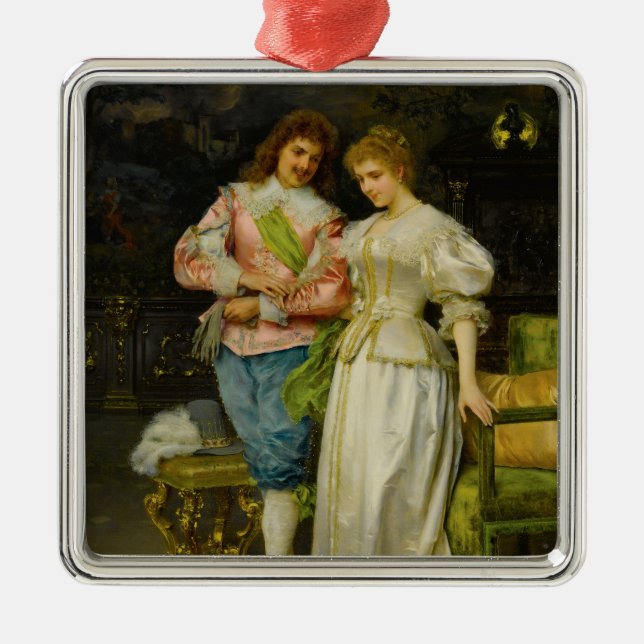 Ornamento De Metal Marido e Esposa Recém-casados (Casamento e Casamen (Frente)