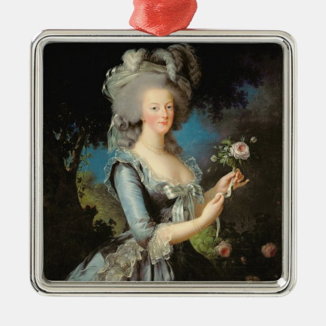 Ornamento De Metal Marie Antoinette com um rosa, 1783 (Frente)