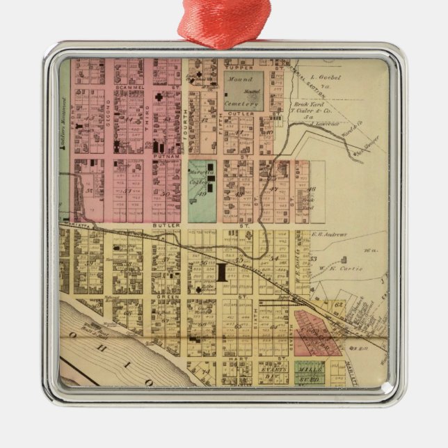 Ornamento De Metal Marietta, Ohio (Frente)