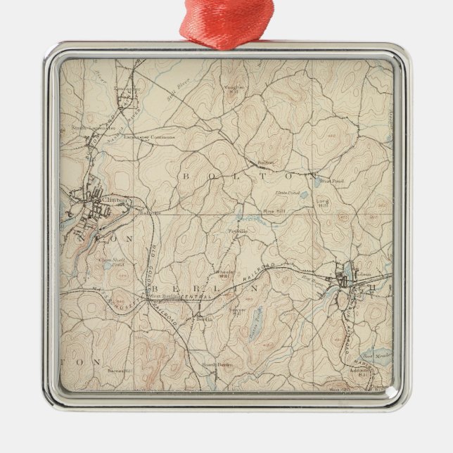 Ornamento De Metal Marlboro, Massachusetts (Frente)