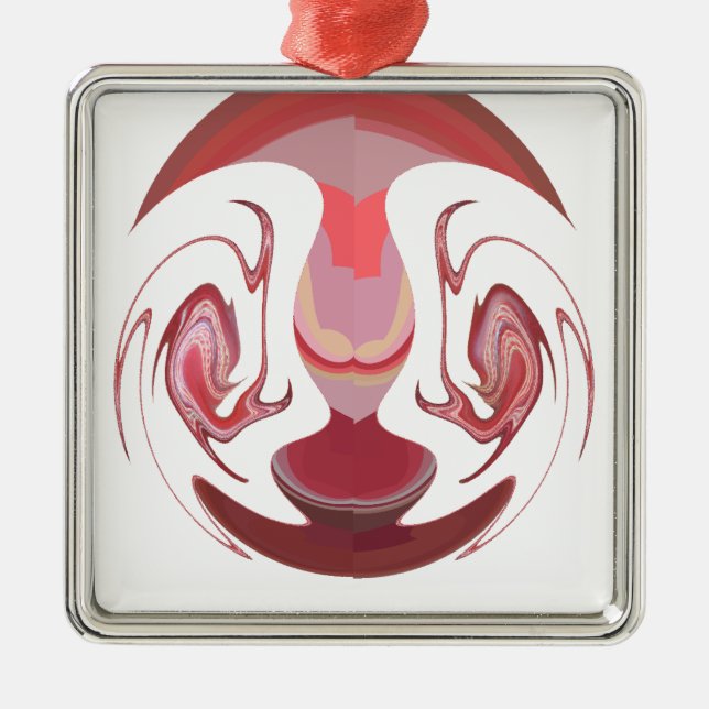 Ornamento De Metal Maroon Majestade: Radiância Russa Texturizada Afri (Frente)