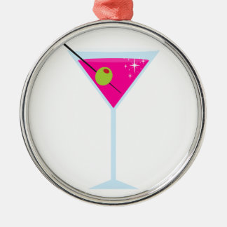 Ornamento De Metal Martini cor-de-rosa