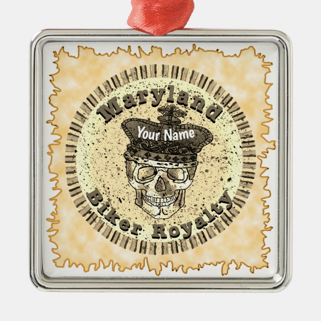 Ornamento De Metal Maryland Biker  (Frente)