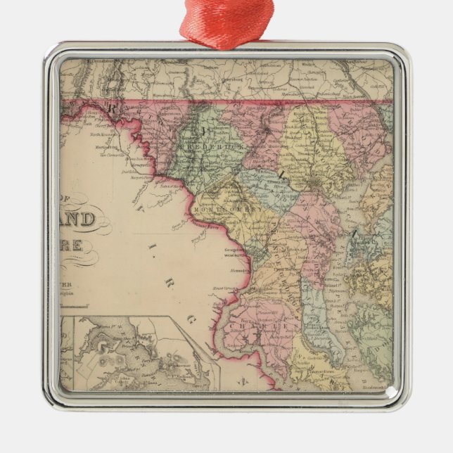 Ornamento De Metal Maryland e Delaware 2 (Frente)