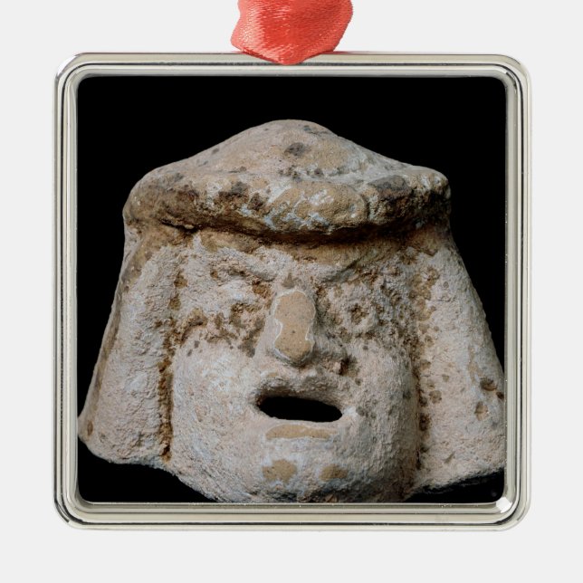 Ornamento De Metal Máscara cómica (Frente)