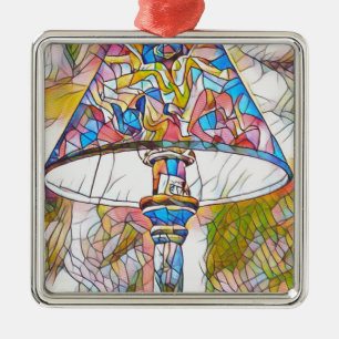 Ornamento De Metal Máscara de lâmpada artística legal do vitral