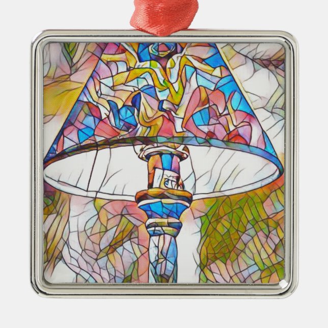 Ornamento De Metal Máscara de lâmpada artística legal do vitral (Frente)